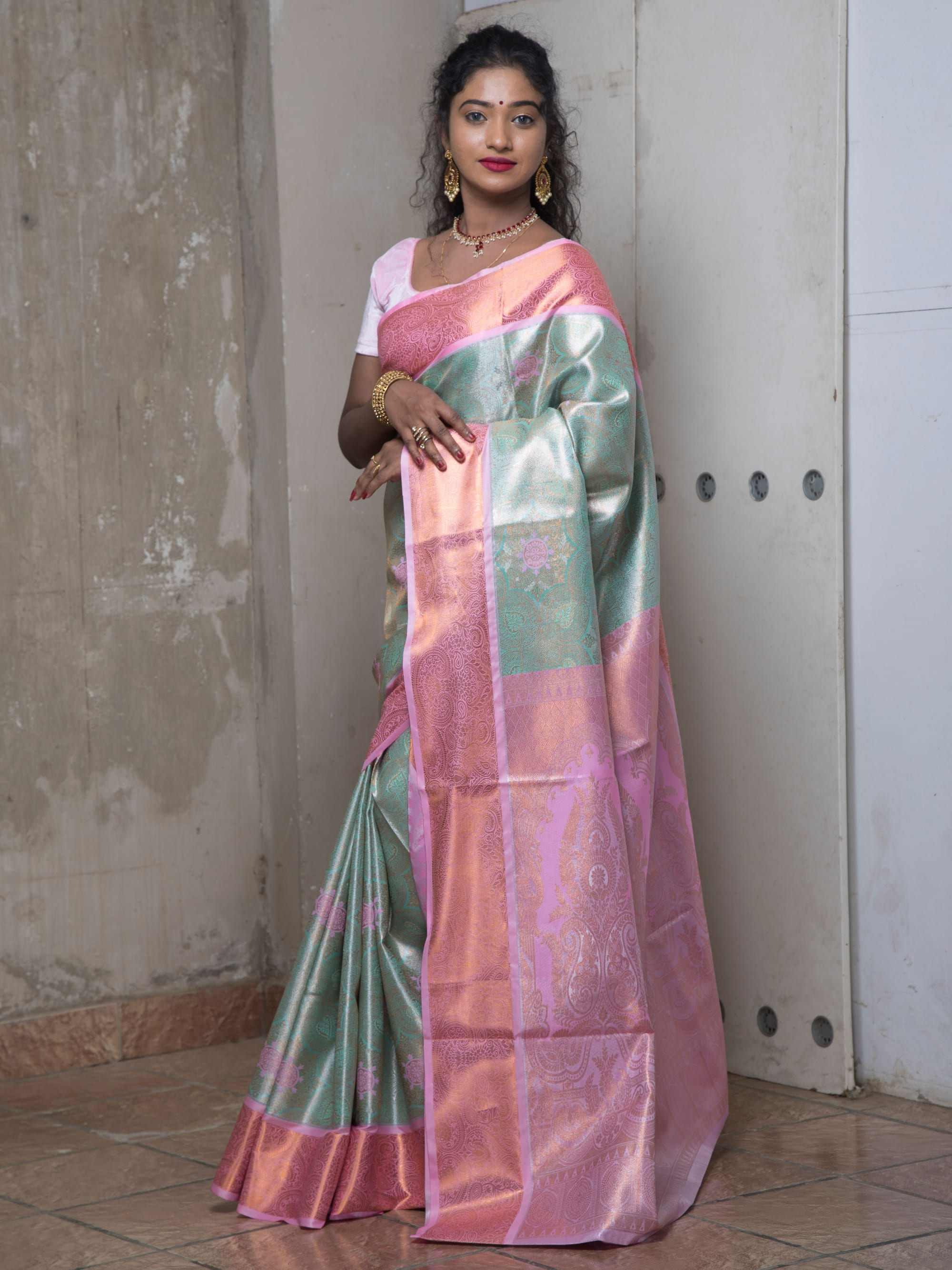 Golden Tissue Festive Saree