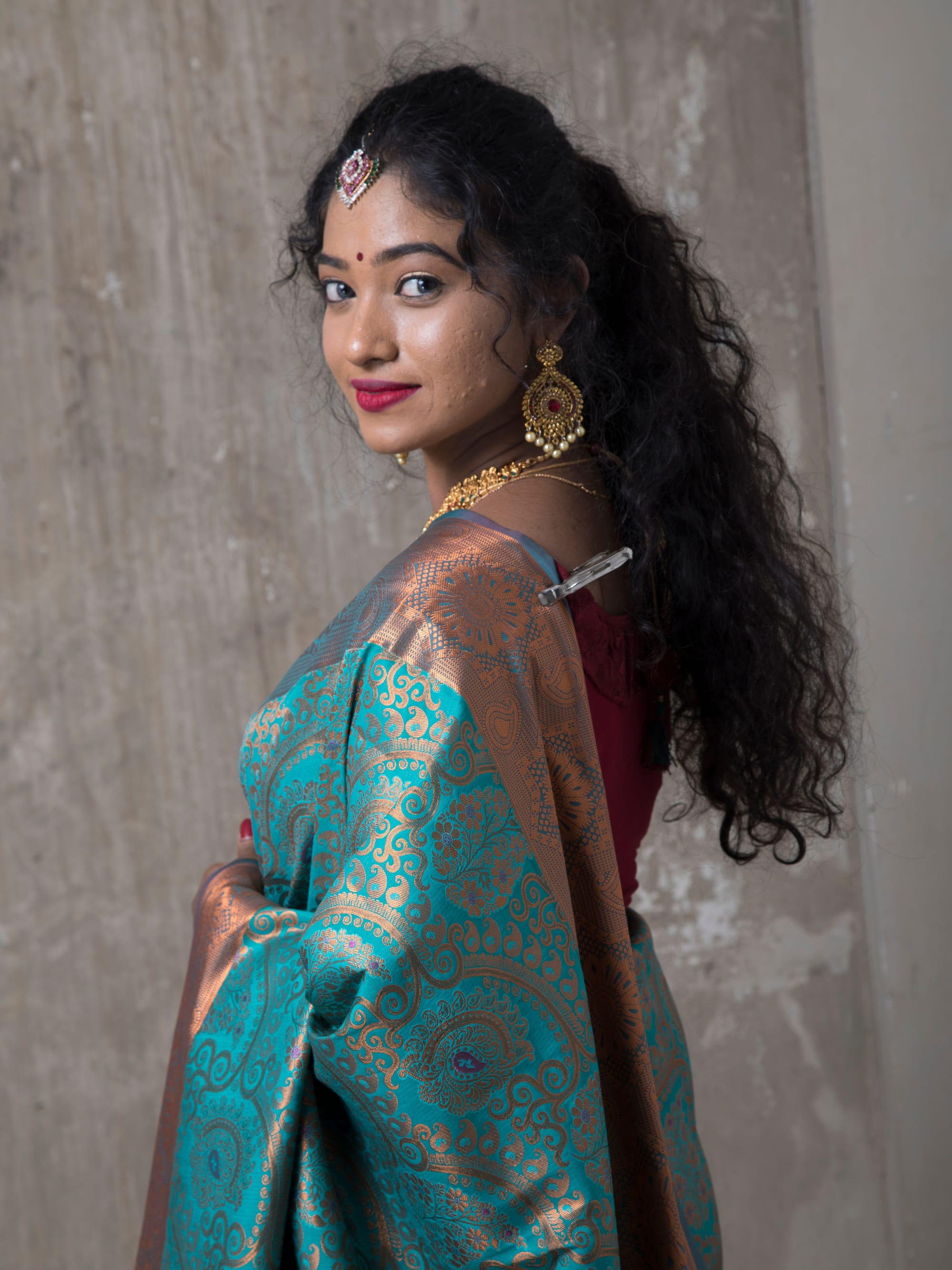 Royal Blue Silk Saree — alternate view