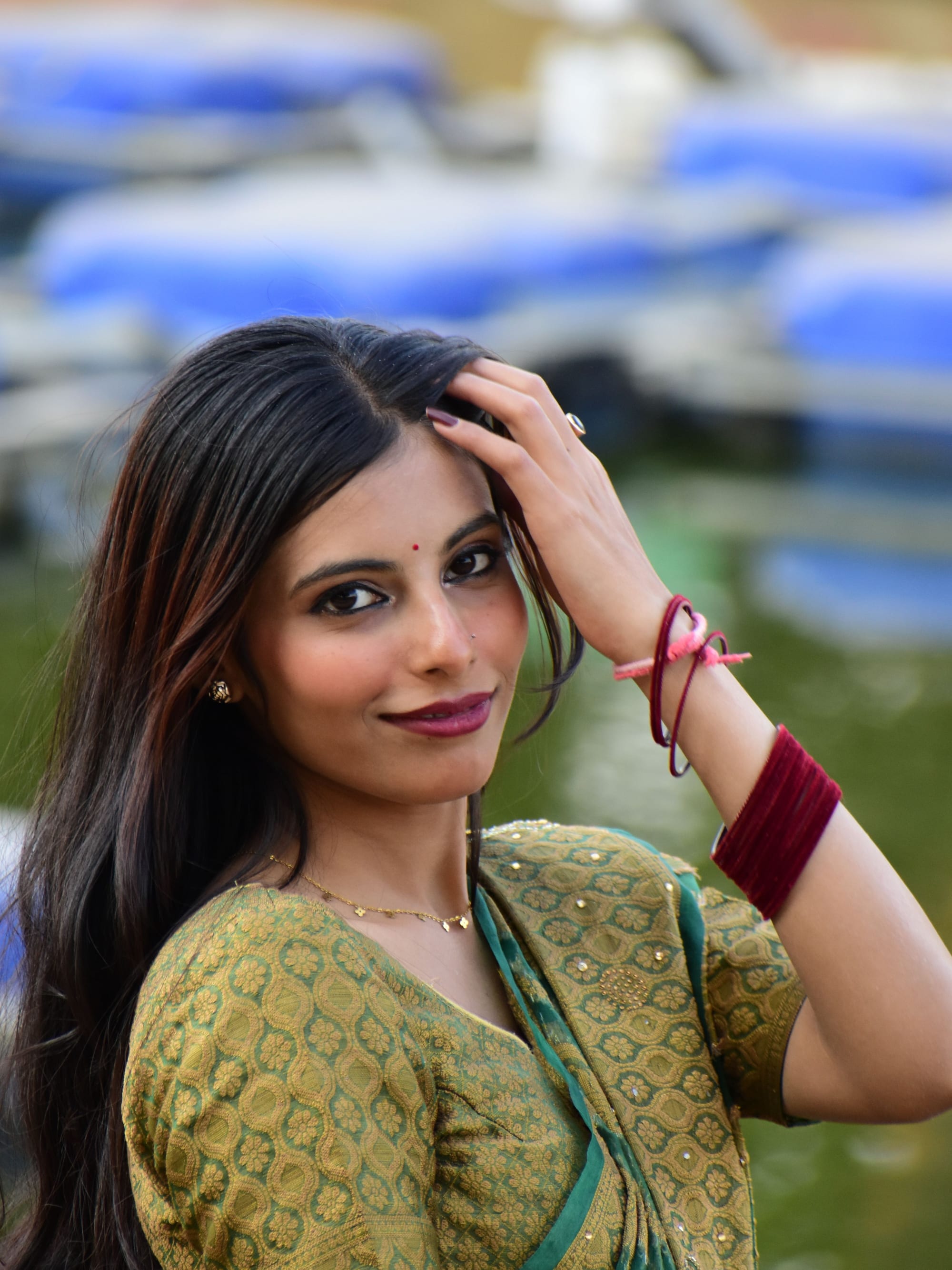 Ivory Linen Office Saree — alternate view
