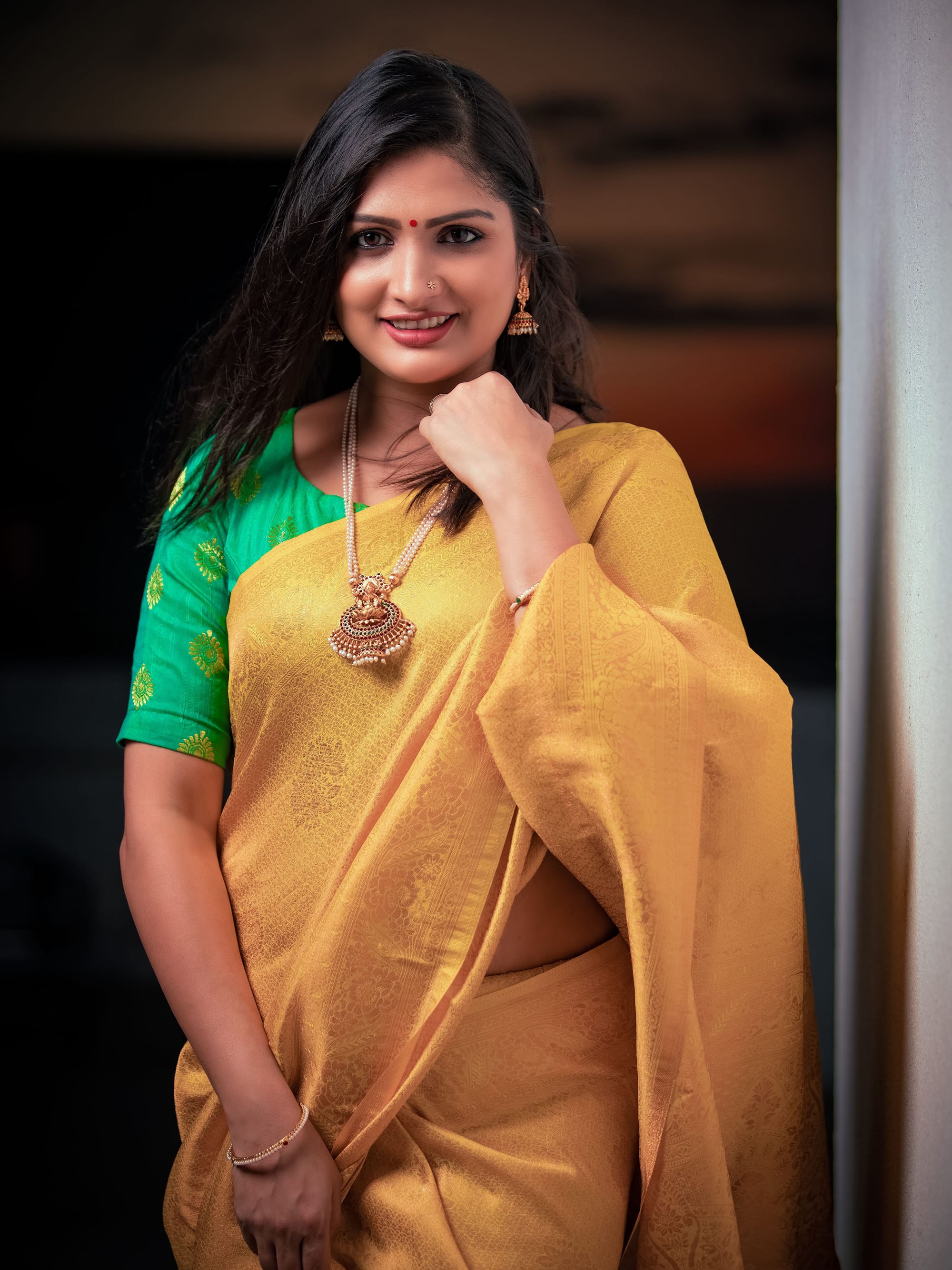 Blush Pink Georgette Saree